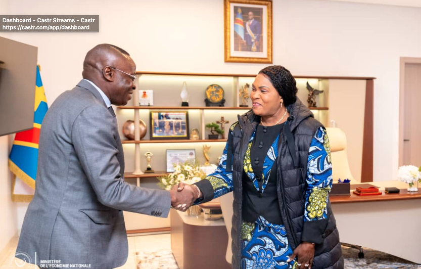 Daniel Mukoko Samba, vice-Premier ministre, ministre de l’Économie nationale (RDC), et Fifi Masuka, gouverneure du Lualaba